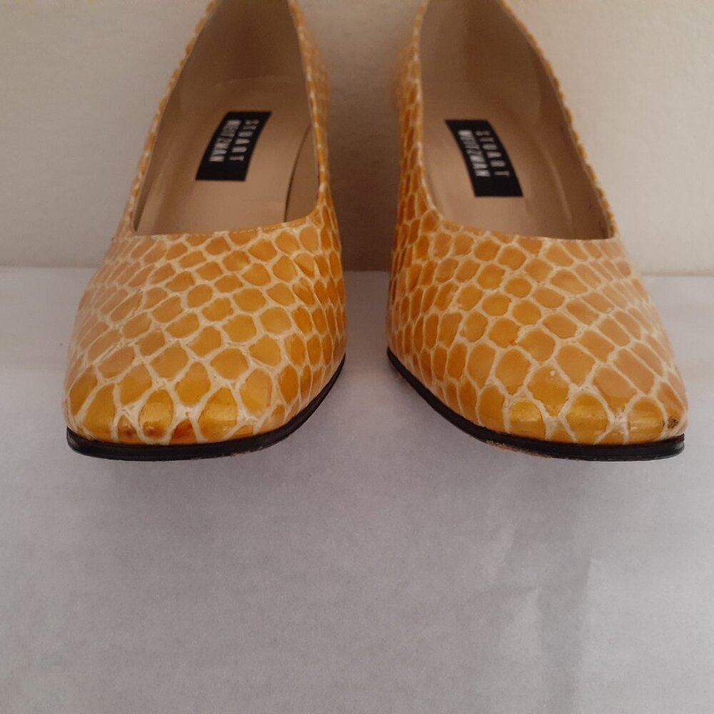 Stuart Weitzman Reptile Pattern Leather Heels - image 5